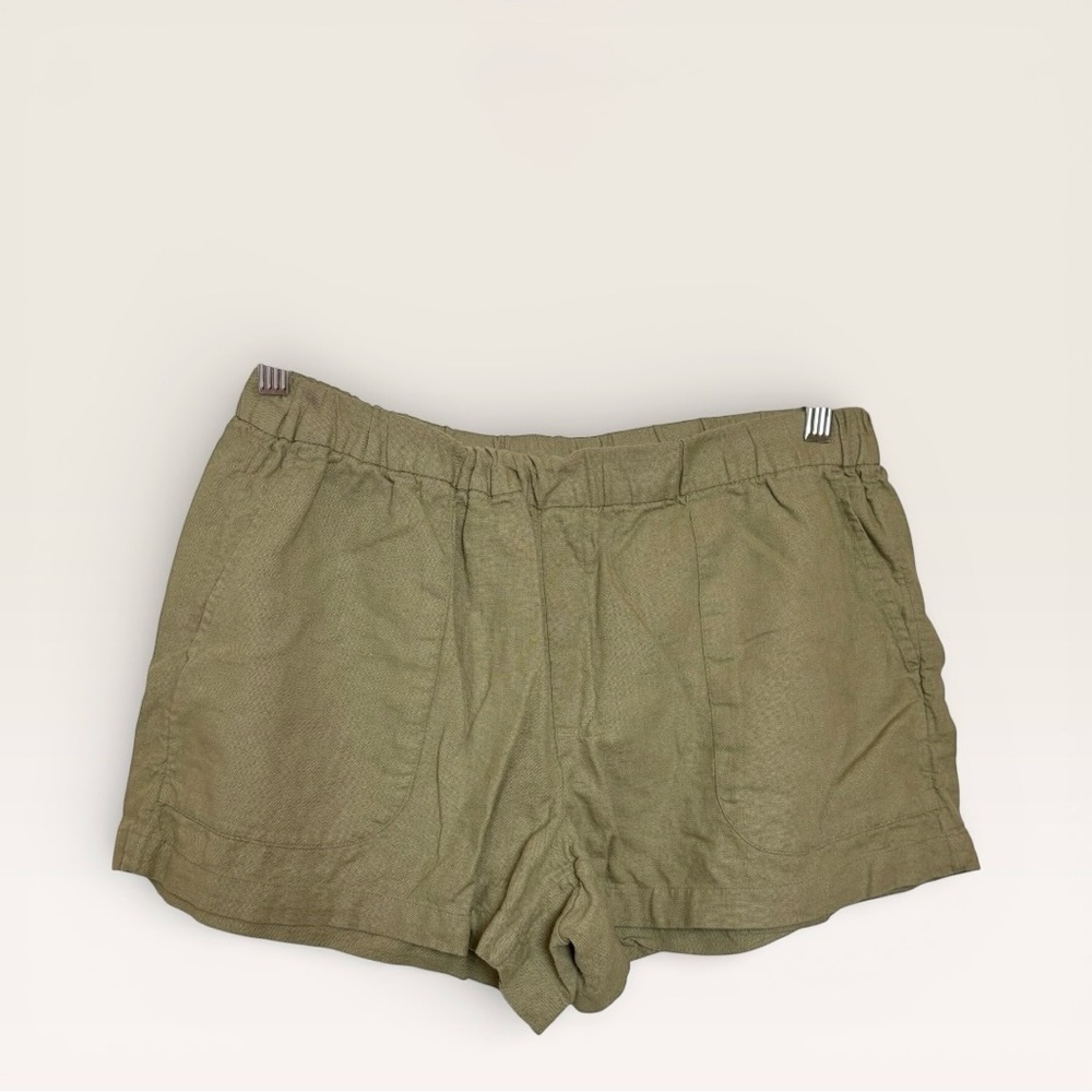 Banana Republic Olive Green Linen Blend Shorts Petite Medium